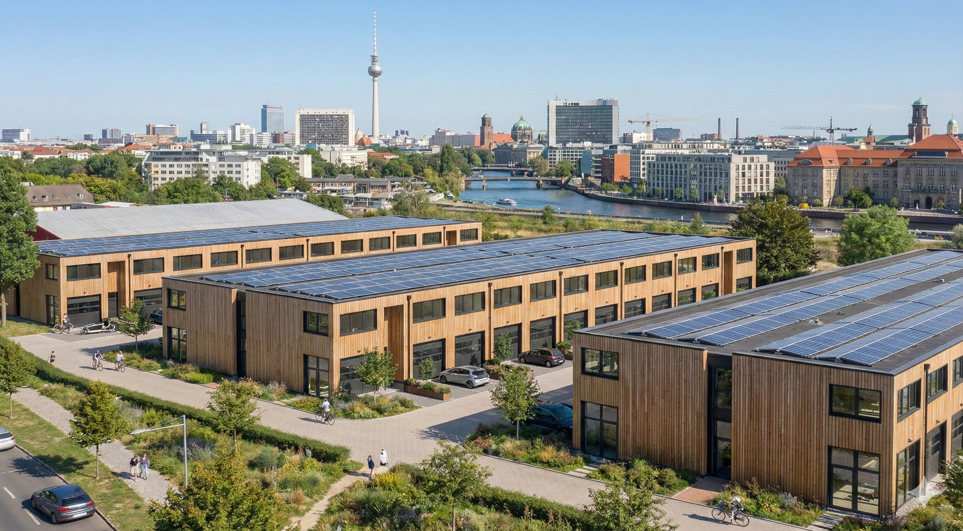 Außenansicht GW-Park Einheit - Holzbauweise