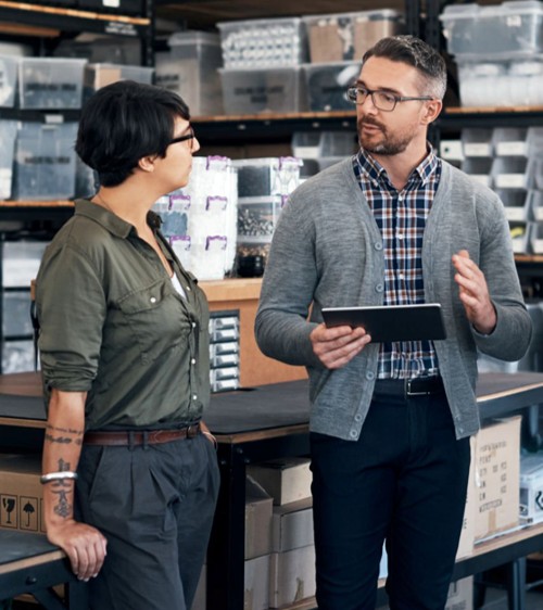 KMU Unternehmer im Lager